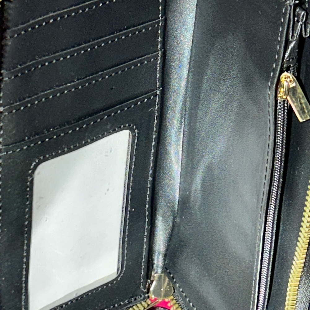 Alba Saffiano Leather Inspirational Black Zip-around Long Wallet 8” x 4.… - Picture 14 of 17